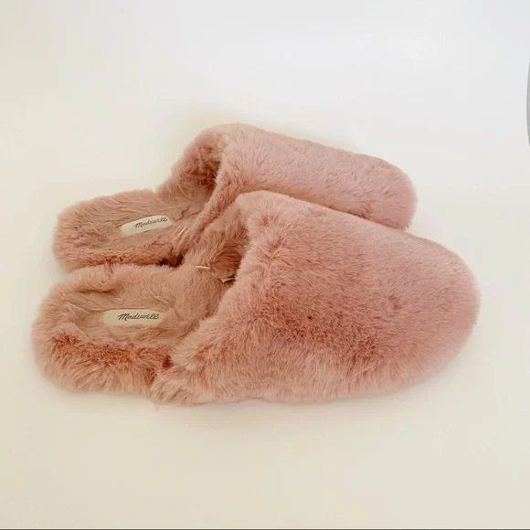 MADEWELL Pink Wallis Faux Fur Slipper SZ 10 - Picture 5 of 9